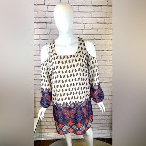 Charlotte Russe Boho Floral Purple Paisley Cold Shoulder Dress size 2x